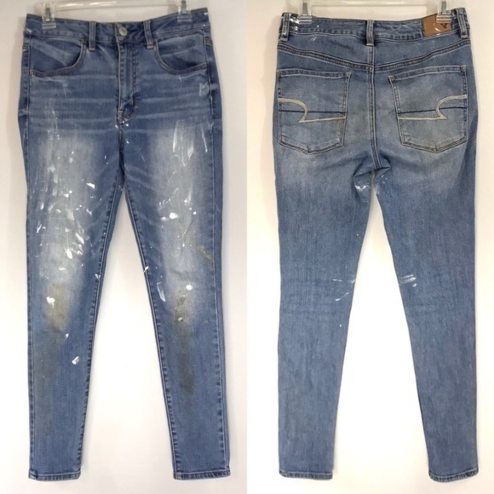 Distressed Hi-Rise Jegging‎